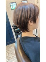 シンミシエル 京都北野白梅町(shinmiciel) ナチュラルショート前髪ありイメチェン30代40代50代60代ショート