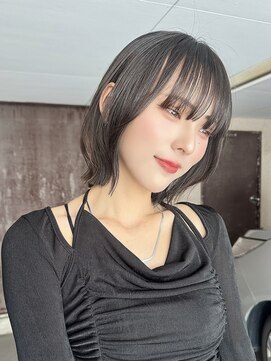 サンド 大阪梅田(sand) @morii_sandボブウルフ/黒髪/ネビージュ/小顔/ワンレン/大阪梅田
