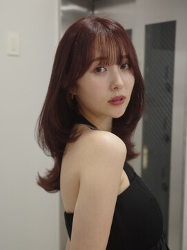 ベレーザシェルト(Beleza scelto) 15834ナチュラルブラウンレイヤーラウンドバングオリーブグレー