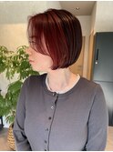 【mimura】ミニボブ　ショートボブ　レッドブラウン　草加　谷塚