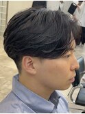 渋谷ニュアンスフェザーパーマ毛流れセンターパートツーブロック