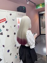 ジゼル 筑紫野(GiseL)&nbsp;ホワイト ピンク デザインカラー 裾カラー