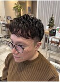 刈り上げパーマスタイル