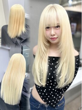 ディア(.eer) 抜きっぱなしブロンド×シールエクステ/羽エクステ