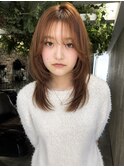 オレンジ×ハッシュカット