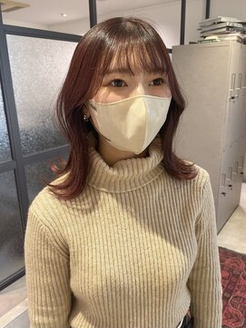 ヨーク(YOKE) 【 YOKE 】大人かわいい暖色ピンクブラウン小顔レイヤー韓国