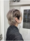 編み込みヘアメイク