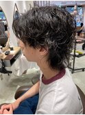 三軒茶屋_メンズ_ミディアム_黒髪_パーマ_スパイラルパーマ_