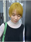ショートボブハイトーンブリーチカラー