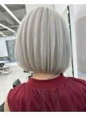 保存必須【海外風ハイトーンボブ】ホワイトベージュ
