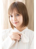 艶髪シアーカラー美髪前下がり切りっぱなしぱっつんボブY浦和