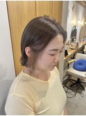 《緑橋/城東区/女性サロン切りっぱなしボブ× インナーベージュ