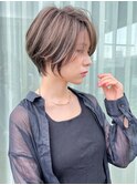 ショートボブ髪型30代40代50代前髪あり前髪なし面長丸顔【倉田】