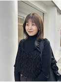 鎖骨くらいの大人ロブ　#切りっぱなしロブ　#肩下ボブ