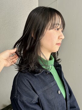 サルファ ヘアデザイン 名古屋 丸の内(S.ALPHA HAIR DESIGN) ミディアムレイヤーウルフカットシースルーバンク