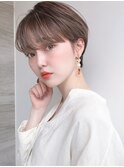 Say.ショートボブホワイトグレージュミニウルフぱっつん前髪青山
