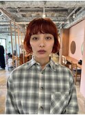 中目黒アプリコットオレンジレッドピンクショートボブレイヤー
