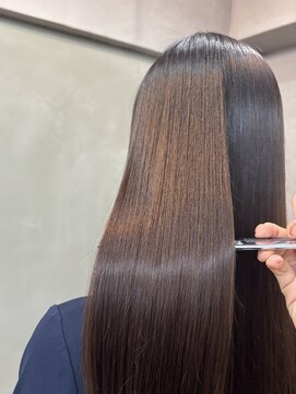 ファビ 渋谷(Fab) くびれヘア/暗めカラー/アプリコットオレンジ/縮毛矯正