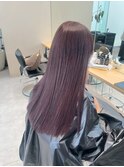 ラベンダーピンク×ハイトーンロング