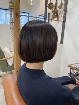 ニコ 四街道(nico) ミニボブ◎切りっぱなし◎オリーブグレージュ◎