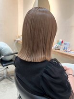 ヒビヲ 天神警固(HIBIO)&nbsp;切りっぱなしボブタッセルボブダブルカラーブリーチベージュ