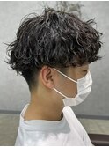 波巻きスパイラルパーママッシュショート無造作パーマ刈り上げ