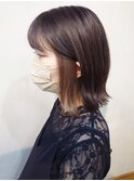 インナーカラー小顔モード外ハネミディアムボブ/横浜/横浜西口