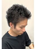 スパイキーショートピンパーマフェザーショートツイストパーマ