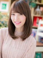 カバーヘア ブリス 上尾西口店(COVER HAIR bliss)&nbsp;大人かわいい斜めバングニュアンスカラーロブh3上尾20代30代40代