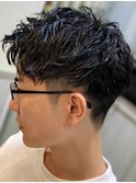 スパイキーショート/スペインカール<理容室>[メンズ/床屋/神田]