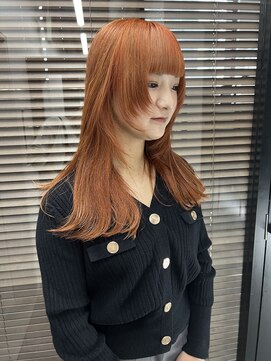 ヌープヘアーアイス(NUUP.hair ici) 20代30代大人可愛い艶感オレンジベージュケアブリーチ