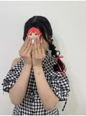 サイド編みおろしハート