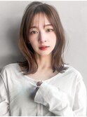ハイライトカラー結べるボブモテ髪くせ毛風カールワンカール