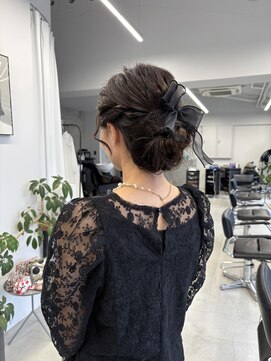 グリ(GRIS) 結婚式お呼ばれヘア/ゆるふわシニヨンヘアー/ヘアセット