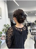結婚式お呼ばれヘア/ゆるふわシニヨンヘアー/ヘアセット