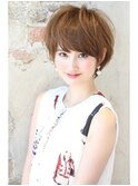 黒髪オリーブグレー小顔ココアベージュ大人ショートボブパーマ