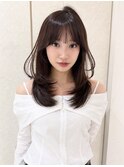 レイヤーカット/ココアブラウン/ブリーチなし/暖色/渋谷