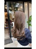 ロング 巻き髪 シアベージュ