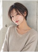 シースルーバング×大人丸みショート