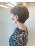 丸みショート×アッシュベージュ