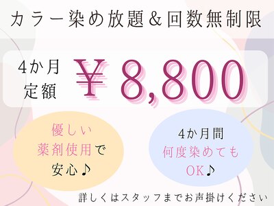 カラー染め放題チケットでいつもキレイな髪色に◎