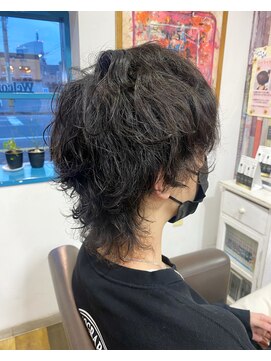 ヒマワリ(HIMAWARI) メンズマッシュウルフパーマ