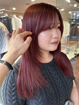 ノラ ヘアーサロン(NORA HAIR SALON) 【大久保】ケアブリーチ、レッドバイオレットカラー