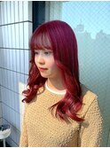 赤髪/チェリーレッド/チェリーピンク/ダブルカラー/ケアブリーチ