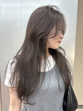 ブリーチなし ヘーゼルベージュ ブラウン レイヤーカット 夏