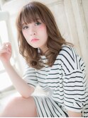 mod's天神/暖色系カラー韓国風巻きミディアムレイヤーカットa