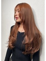 ヘアサロン エフ 渋谷(F)&nbsp;#オレンジカラー　#ロングレイヤー　#ケアブリーチ