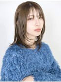 ROWEN_ミディアムレイヤー/顔周りレイヤー/グレージュ/モテ美髪