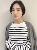 大人可愛い　ショートヘア　ショートボブ　暗髪　耳掛けショート