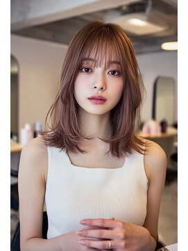 ケシキ 表参道 原宿(kesiki.) ミディアムレイヤー顔周りレイヤーハッシュカット韓国へア